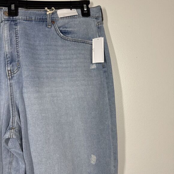 Jessica Simpson Boyfriend Jean Wide Leg Distressed Size 22W NWT Dearest Blue NWT - Picture 3 of 16